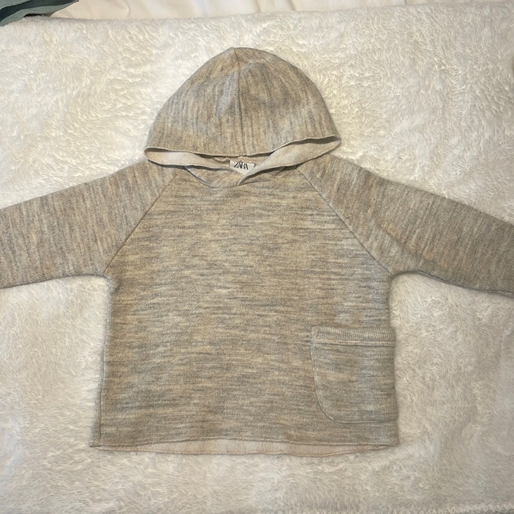 Zara light grey heathered hoodie